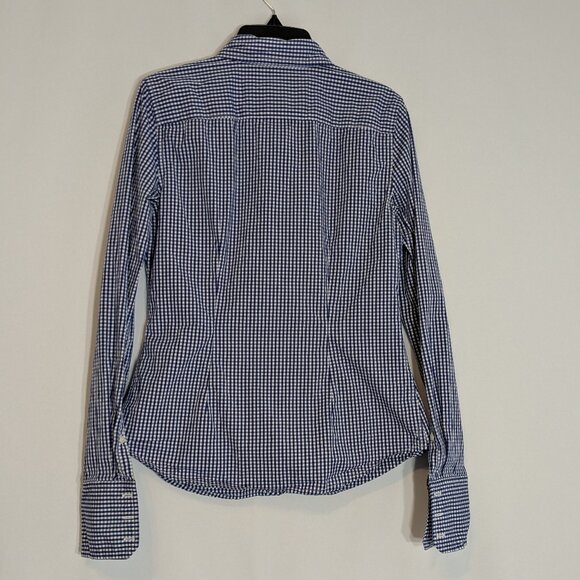 AMERICAN EAGLE Blue/White Check Long Sleeve Button Shirt; Size 2 - Picture 2 of 4